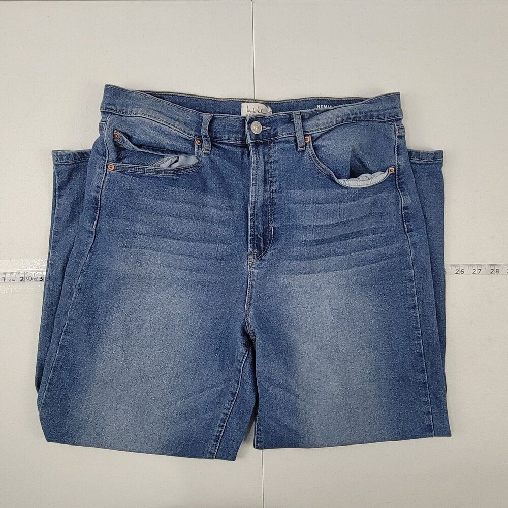 Nicole Miller nomad super high rise balloon leg jeans 3452 womens blue denim 10